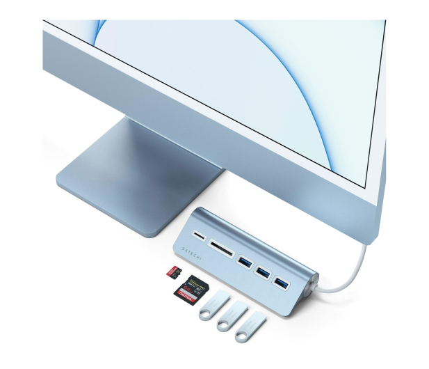 Satechi Aluminium - hub USB-C (czytnik kart micro/SD, 3x USB-A) - 1358242 - zdjęcie 5